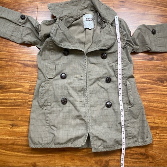 Costa Blanka Women's Brown Plaid Short Trench Jacket Size 4 Classic Academia - Picture 14 of 15